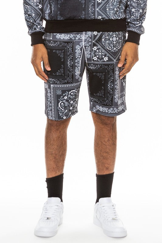 Weiv Mens Paisley Bandana Print Shorts