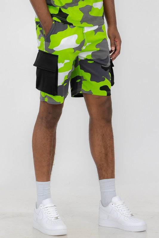 Weiv Mens Full Camo Sweat Shorts