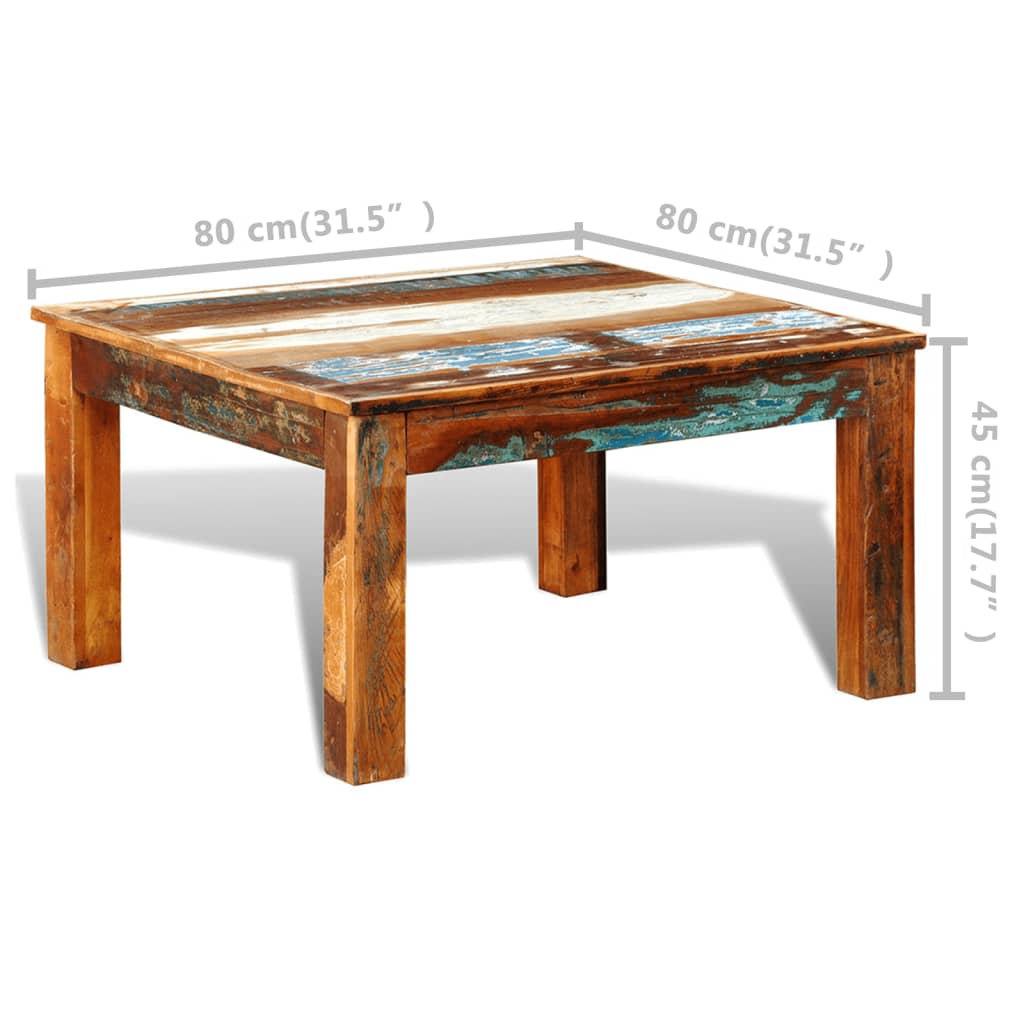 vidaXL Coffee Table Square Reclaimed Wood