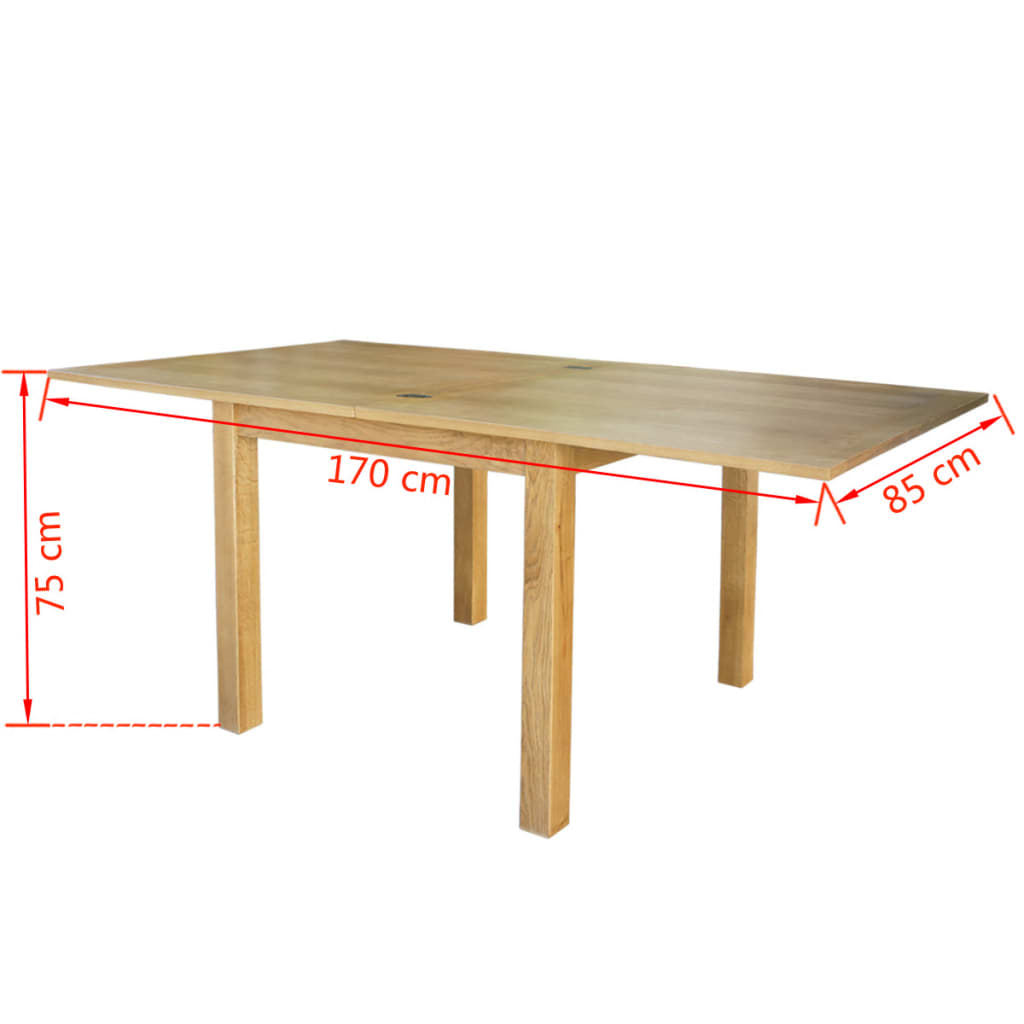 vidaXL Extendable Table Oak 67"x33.5"x29.5"
