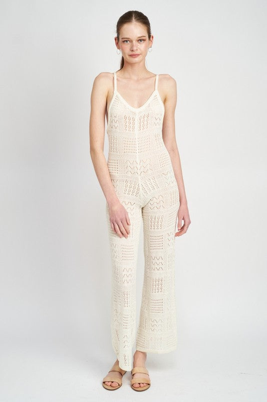 STRAIGHT LEG CROCHET JUMPSUIT