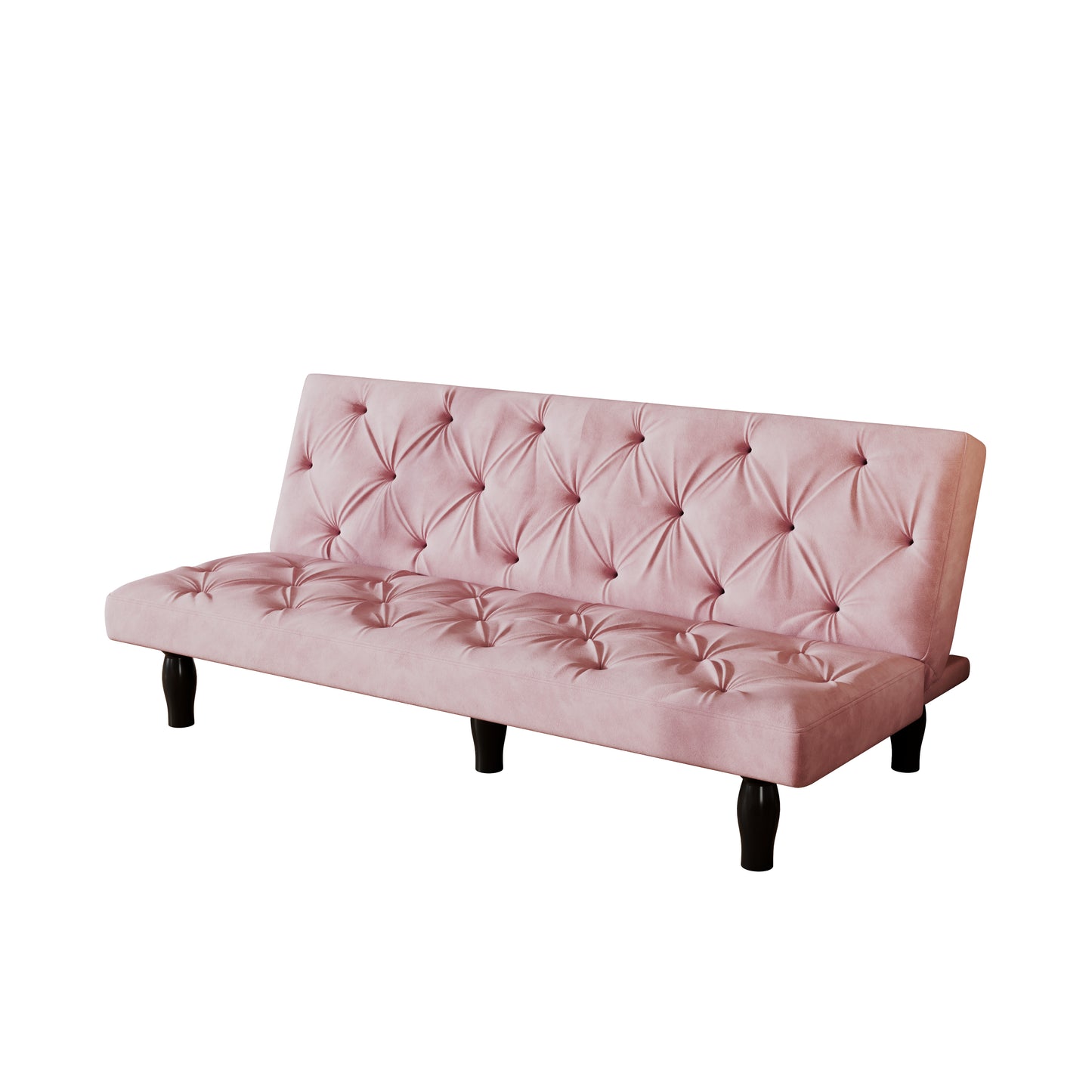 Sofa to Sofa Bed Transformation: 66" Pink Velvet Sofa Bed, Ideal for Family Living Rooms, Apartments & Bedrooms