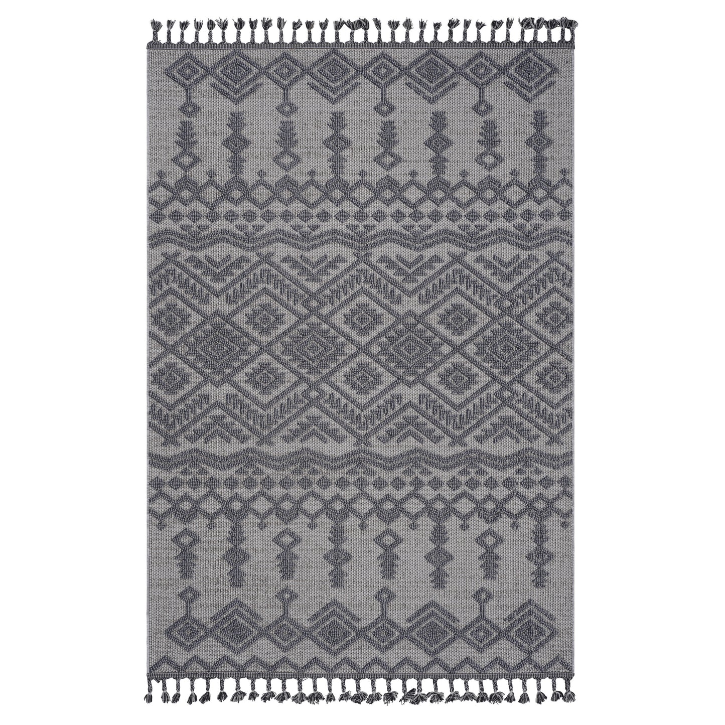 8X10 White/Gray /Traditional Indoor/Outdoor Area Rug