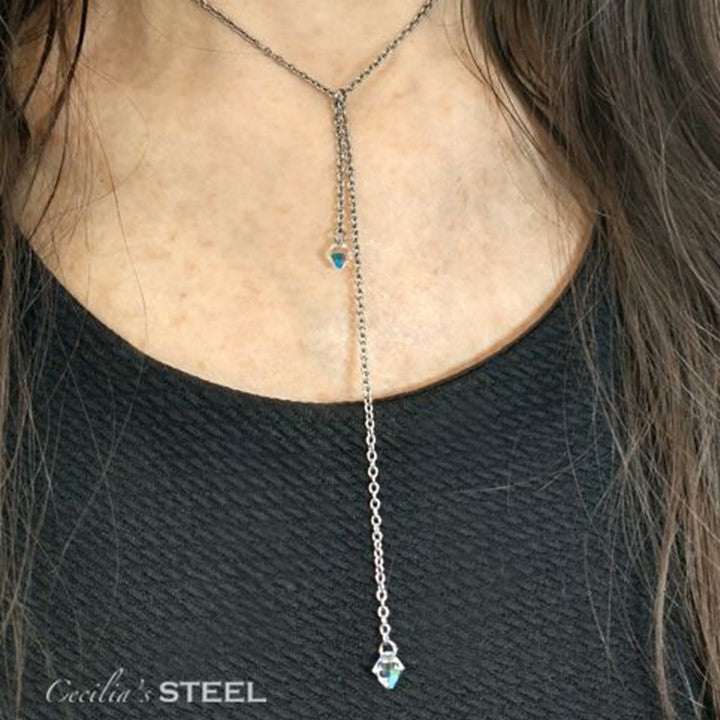 Crystal Whispers Lariat Necklace