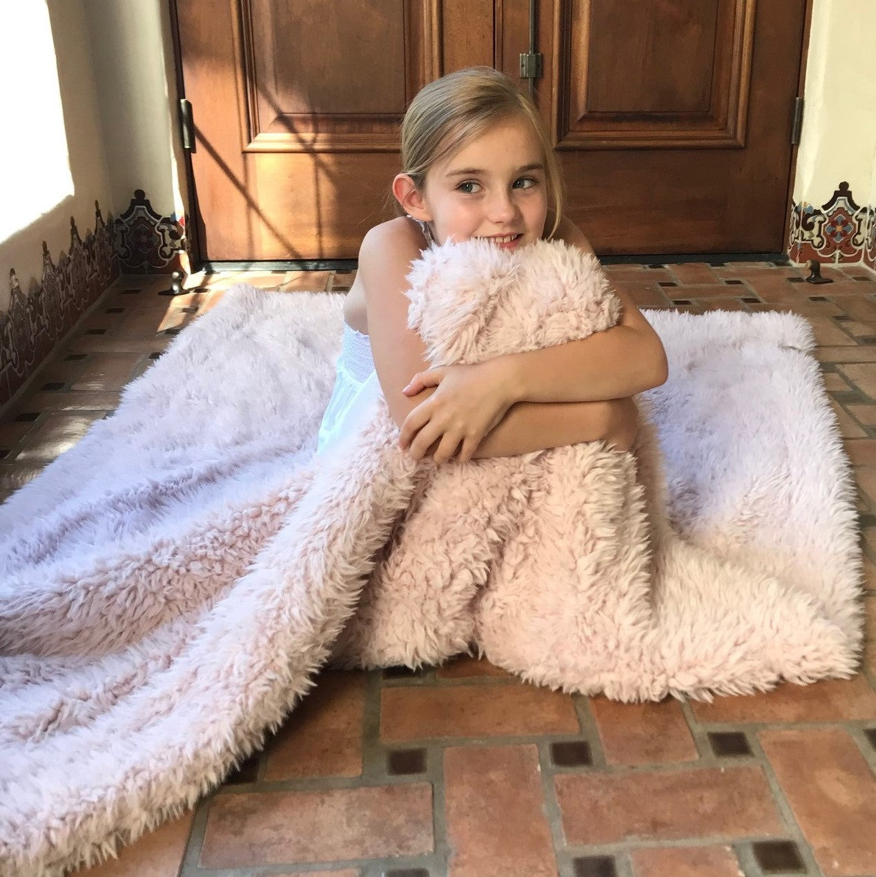 Angel Plush Blanket|Big|Dusty Pink