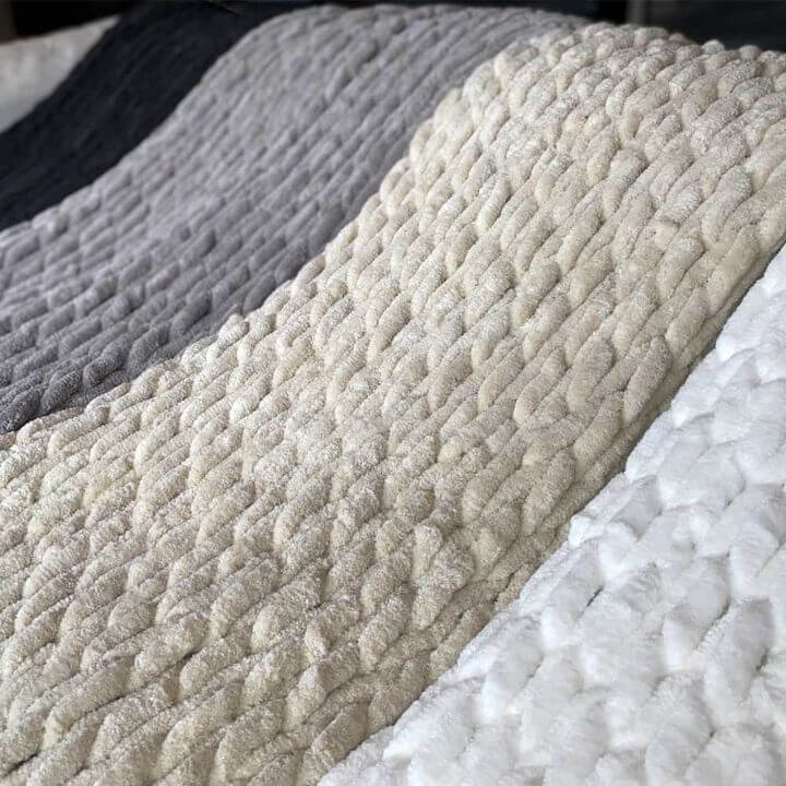 Infinite Chunky Knit Blanket|Minky|Big|Sand
