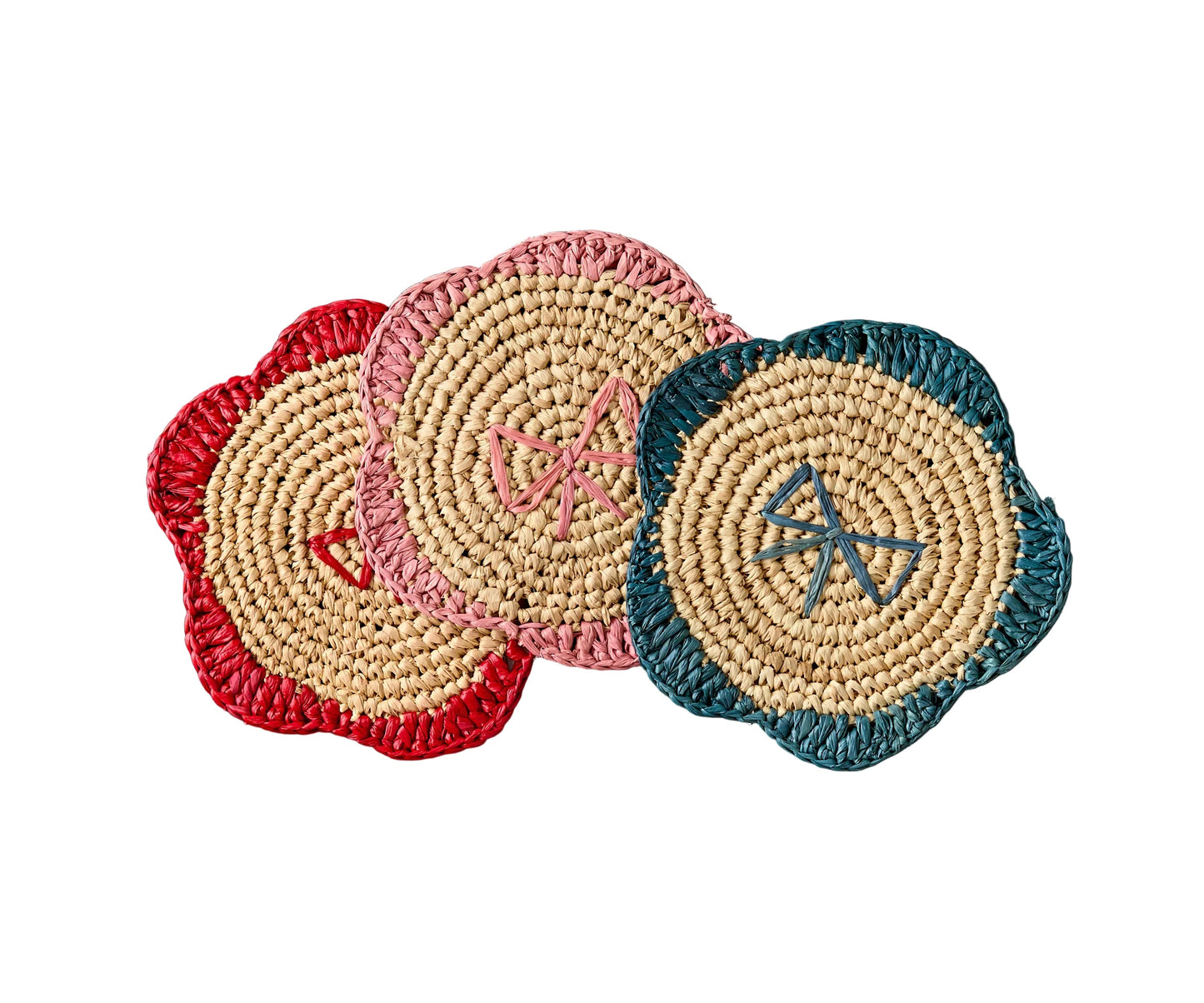 Handwoven Raffia Fringe Coaster by Payton James – Bohemian Candle Mat, Rustic Table Decor, Natural Raffia Palm