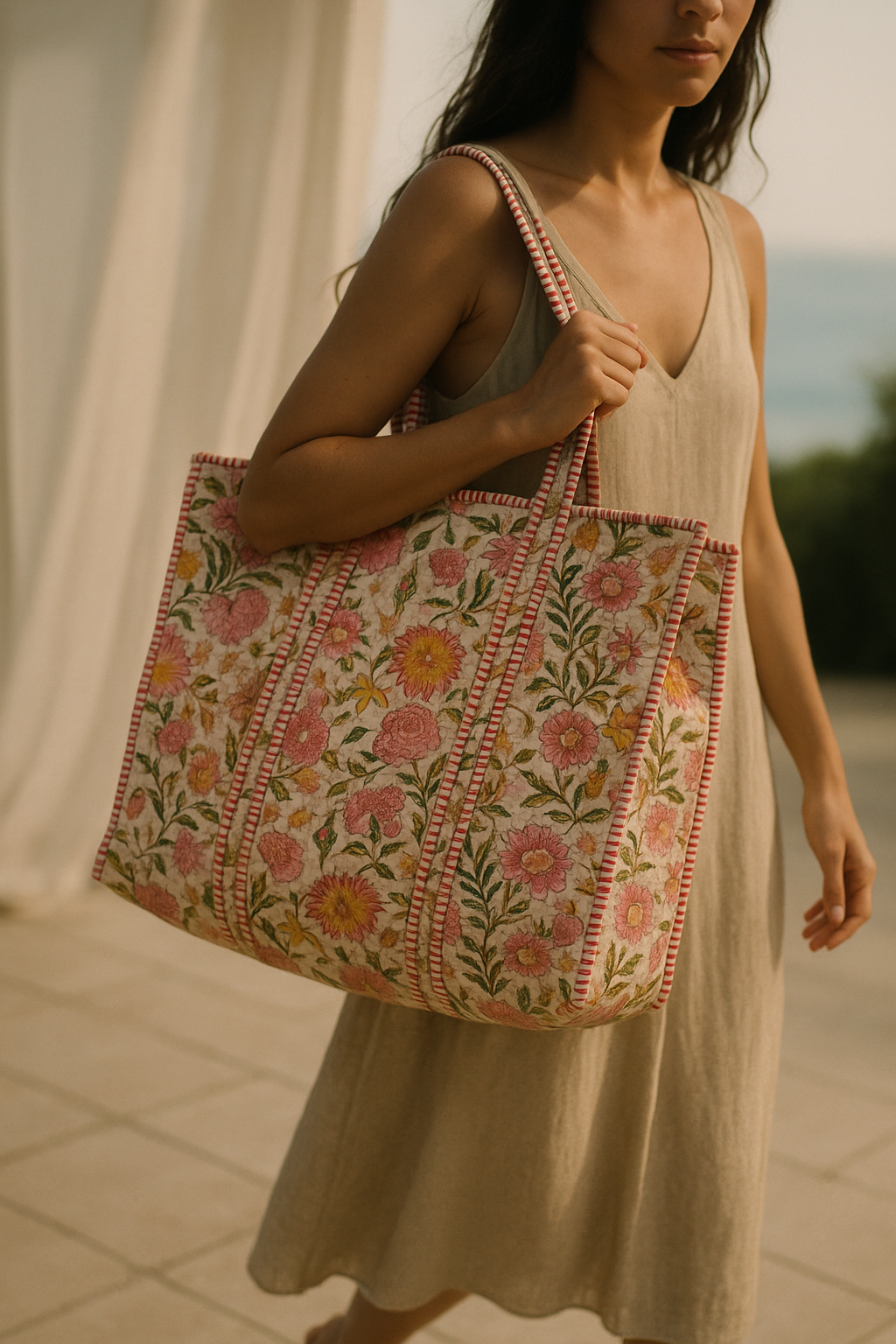 Soléa Cotton Sakura Tote