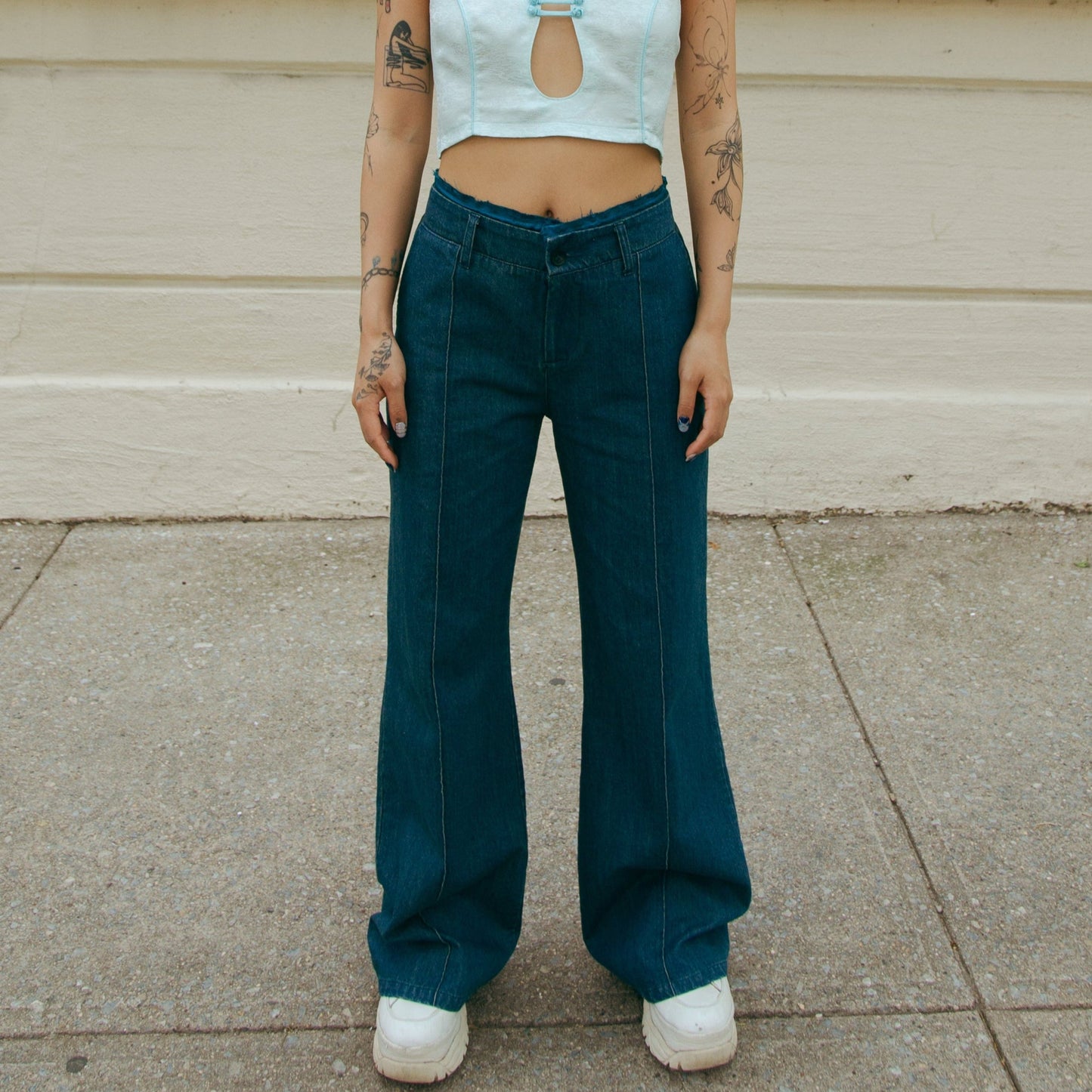 Laba Patch Denim Flared Jeans