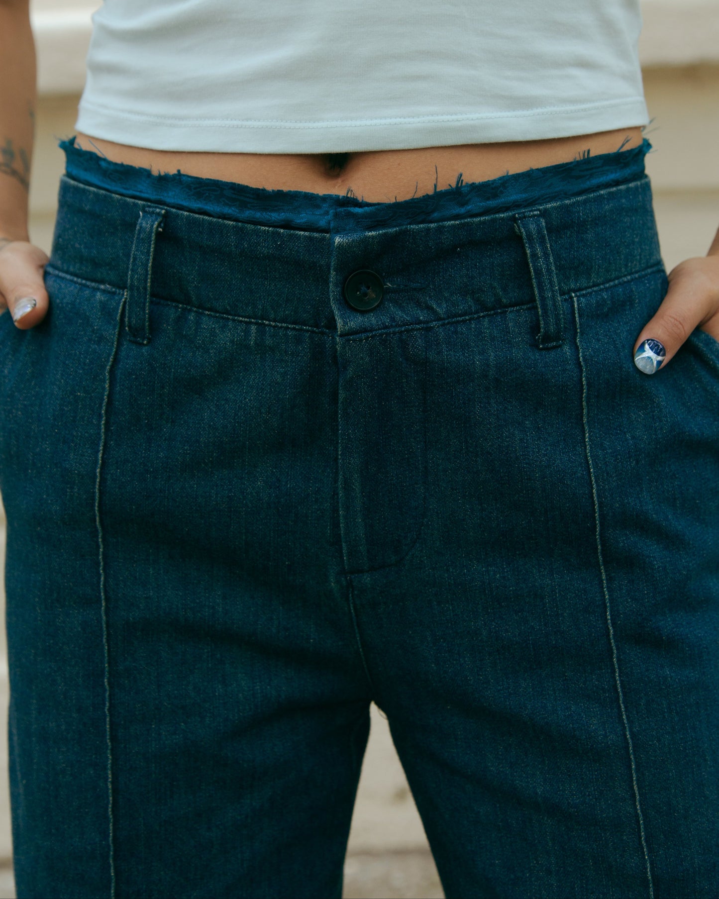 Laba Patch Denim Flared Jeans