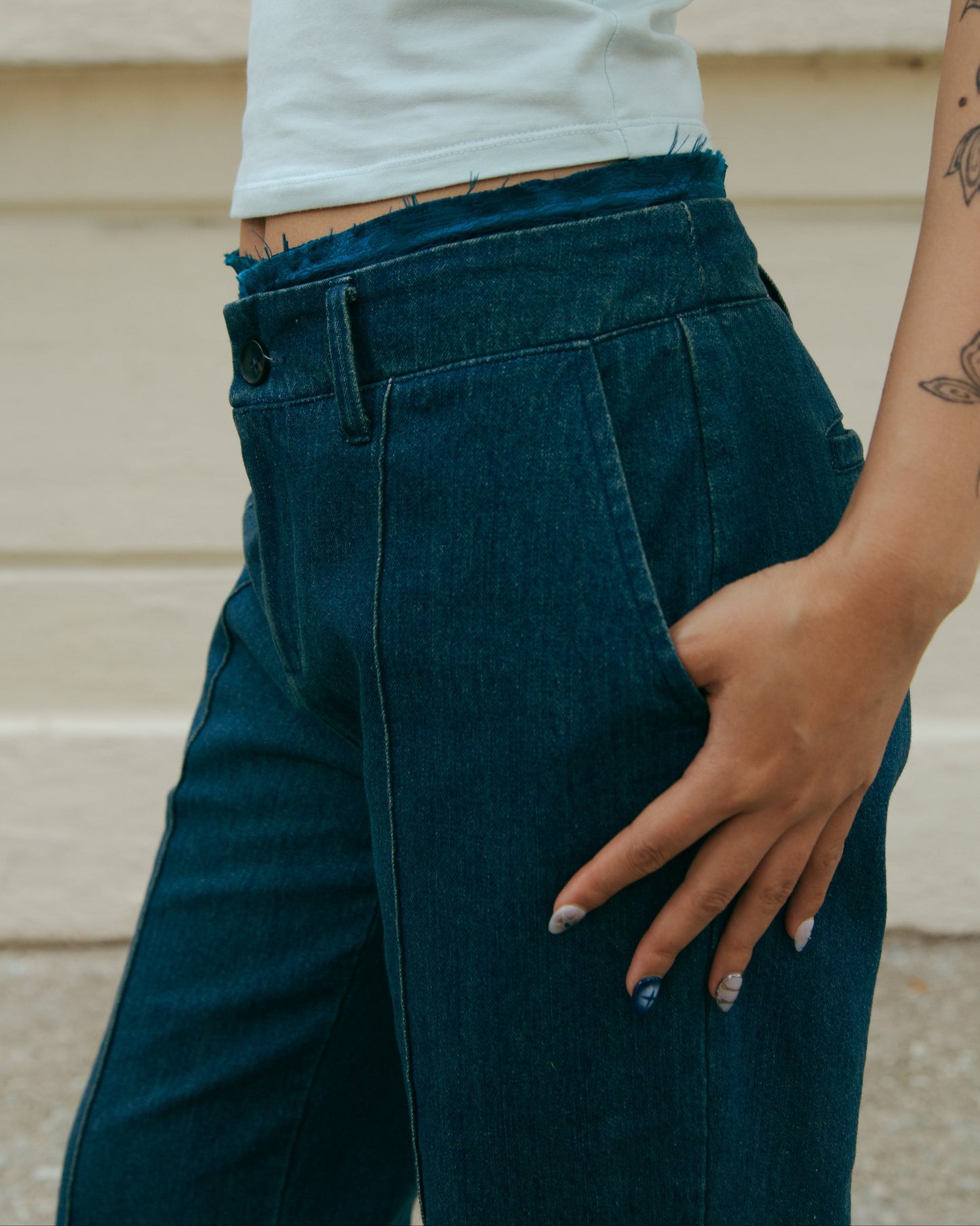 Laba Patch Denim Flared Jeans