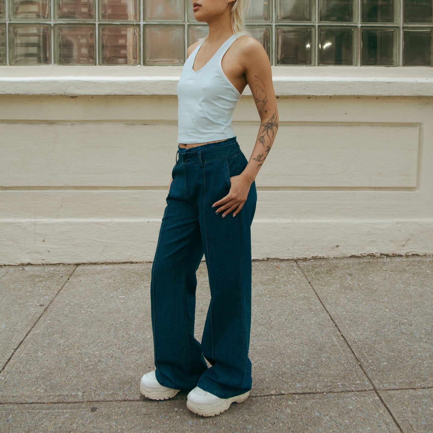 Laba Patch Denim Flared Jeans