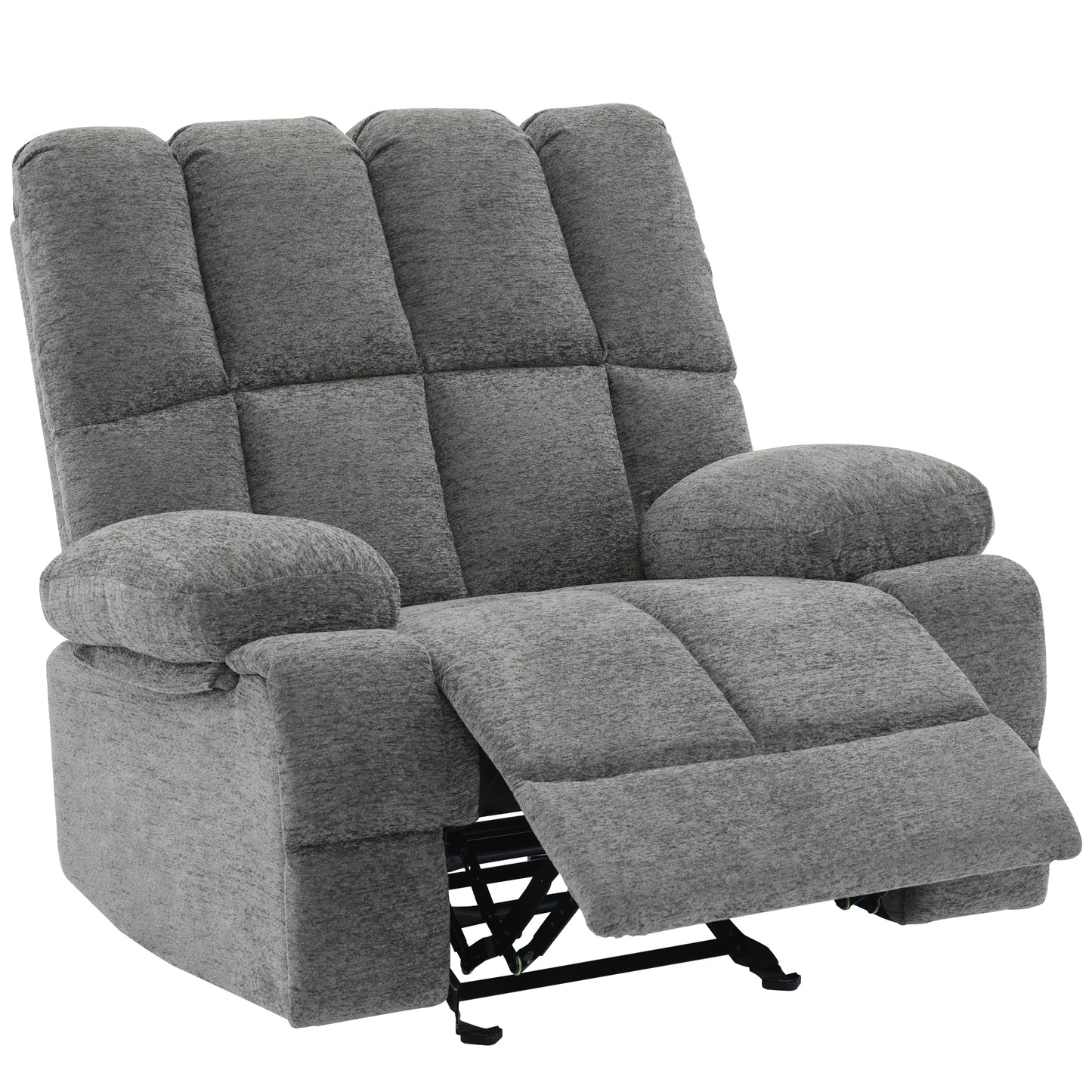 Oversize Rocker Recliner Chair for Adults, Extra Wide Rocking Recliner Chair Manual Recliner, Bid Man Recliners, Limestone Grey