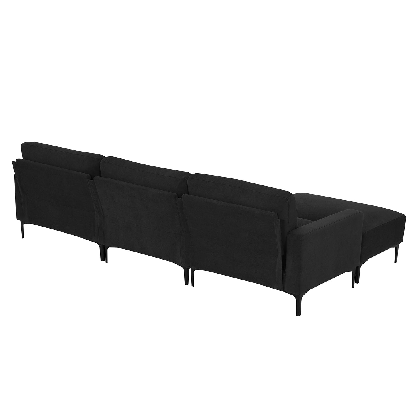 103.5*59" Modern L-shaped Sectional Sofa, 4-seat Velvet Fabric Couch Set with Convertible Ottoman,Freely Combinable Sofa for Living Room, Apartment, Office,Apartment,2 Colors