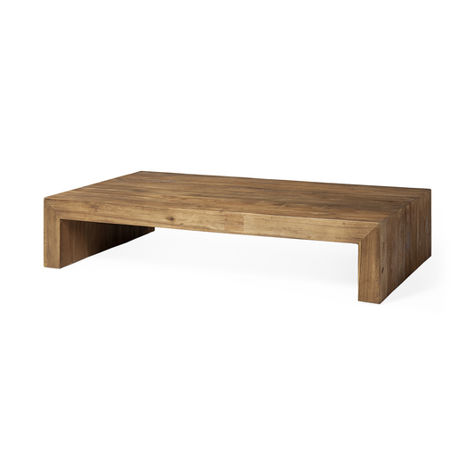 "32"" Natural Solid Wood Rectangular Coffee Table"