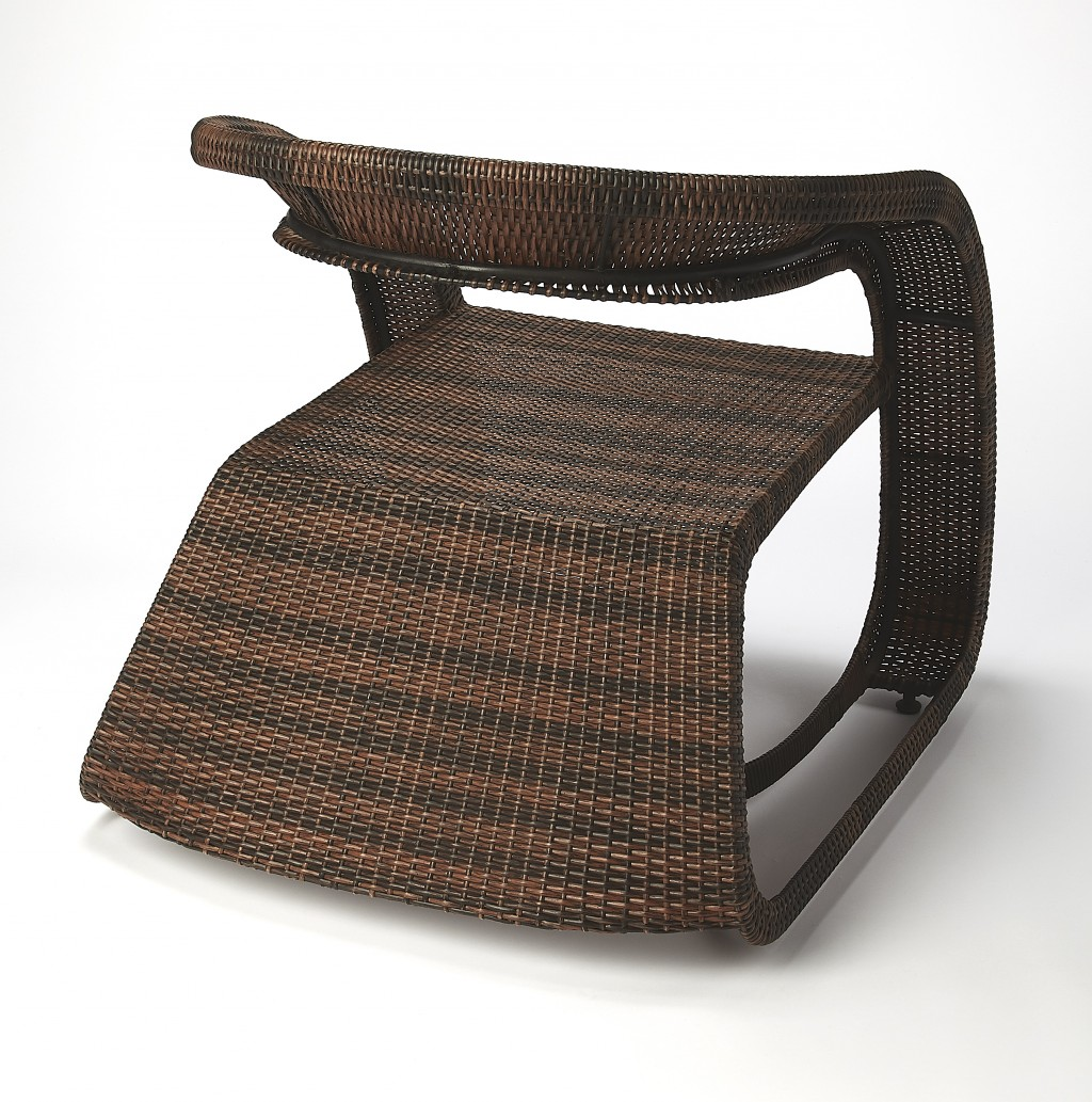 "30"" Dark Brown Rattan Side Chair"