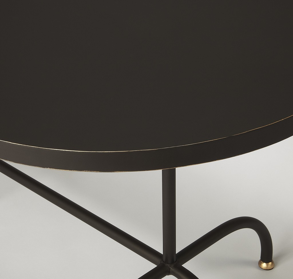 "Black Oval Metal Coffee Table"