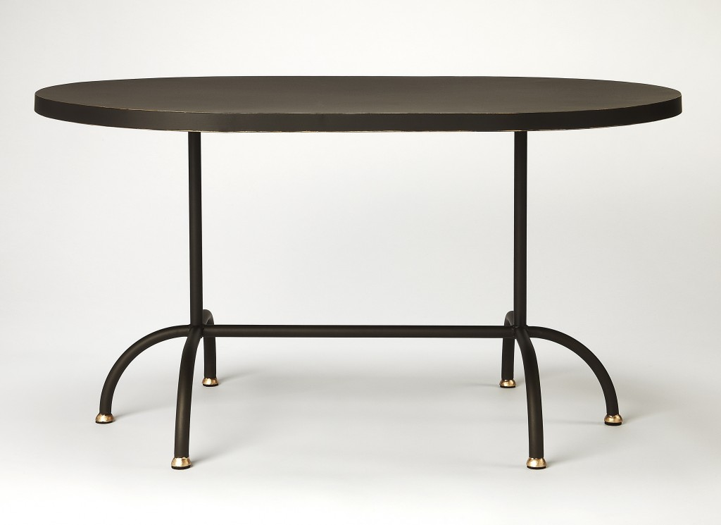 "Black Oval Metal Coffee Table"