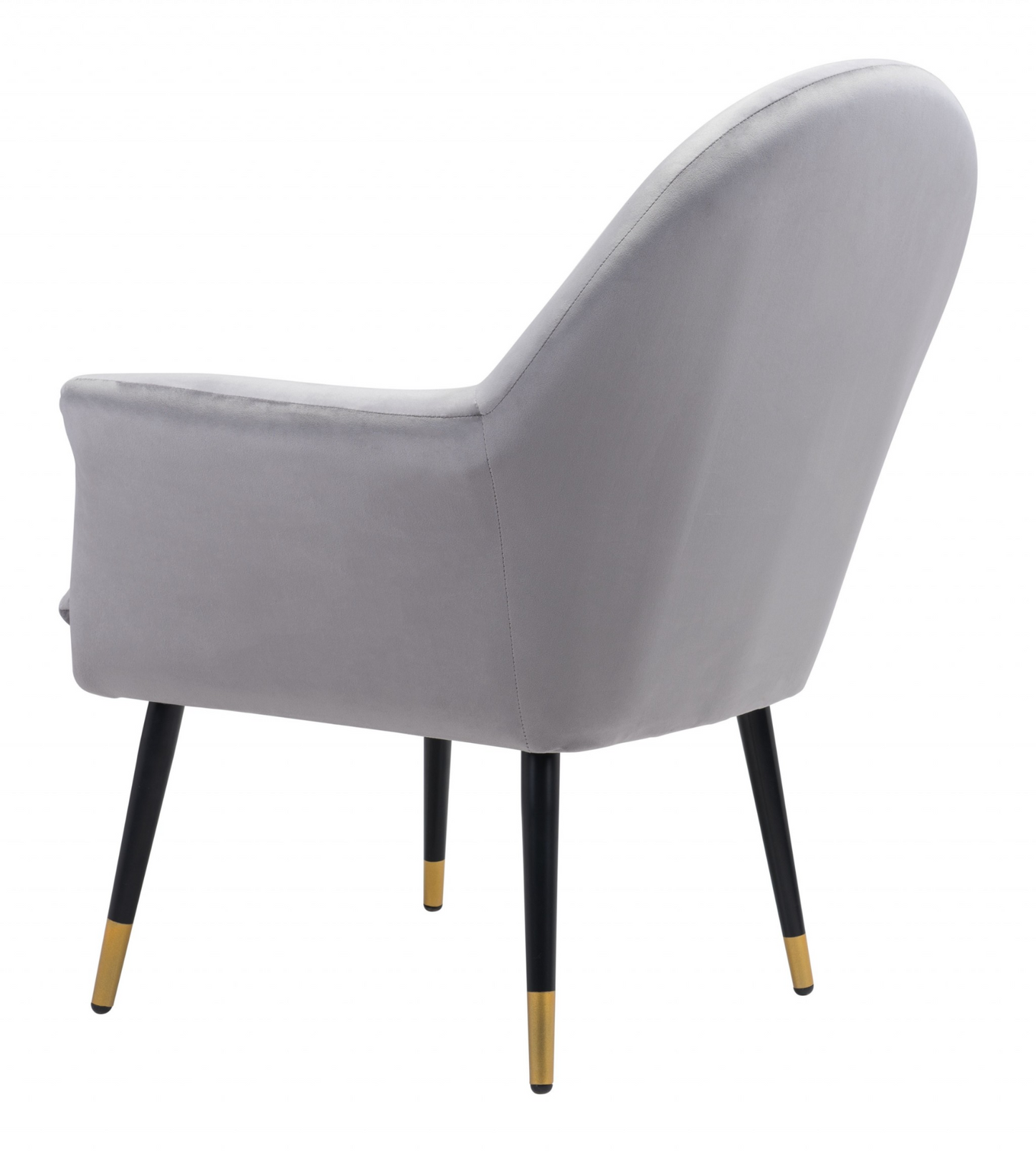 "30"" Gray And Gold Velvet Arm Chair"