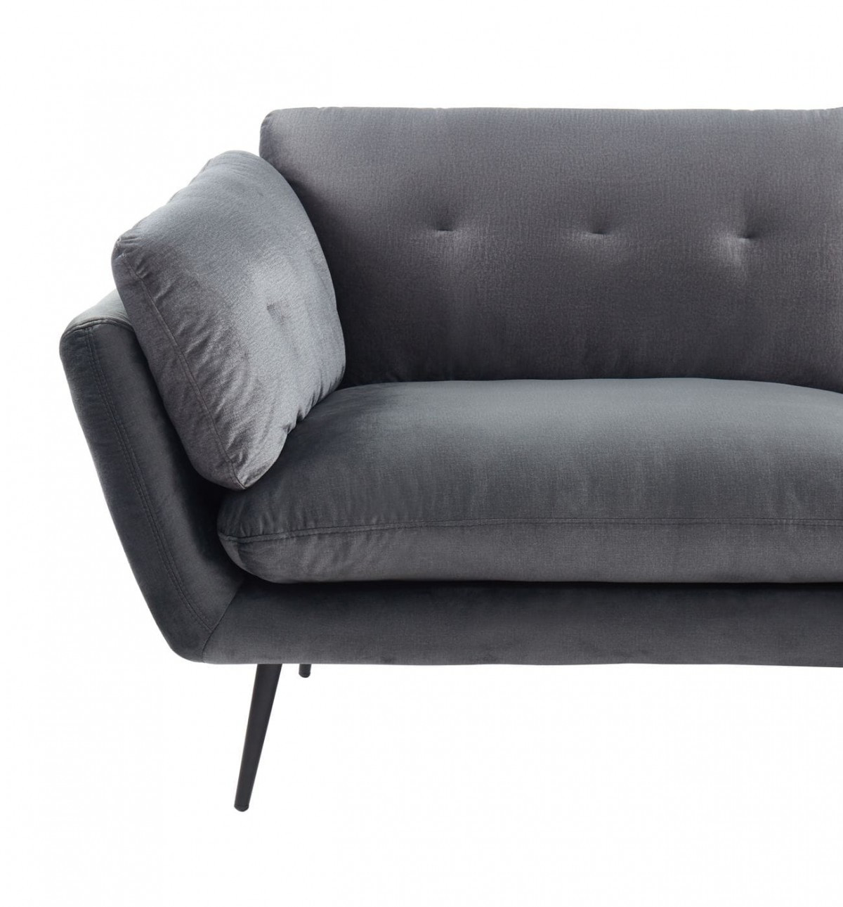 "84"" Dark Grey And Black Sofa"