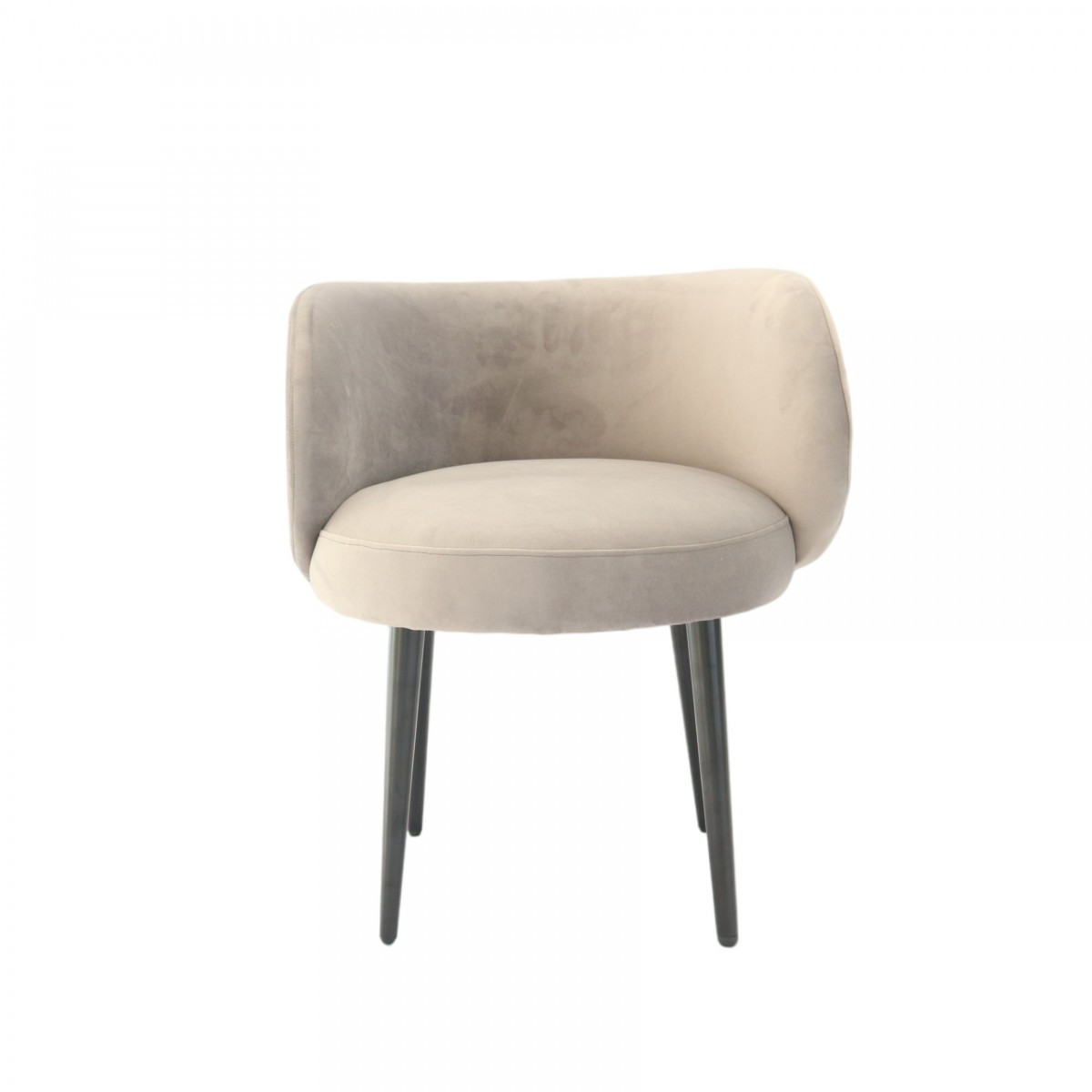 "24"" Grey Velvet And Black Solid Color Arm Chair"