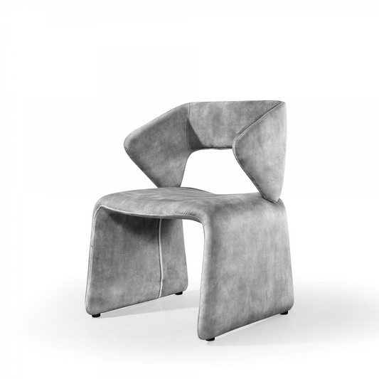 "25"" Light Grey Velvet Solid Color Side Chair"
