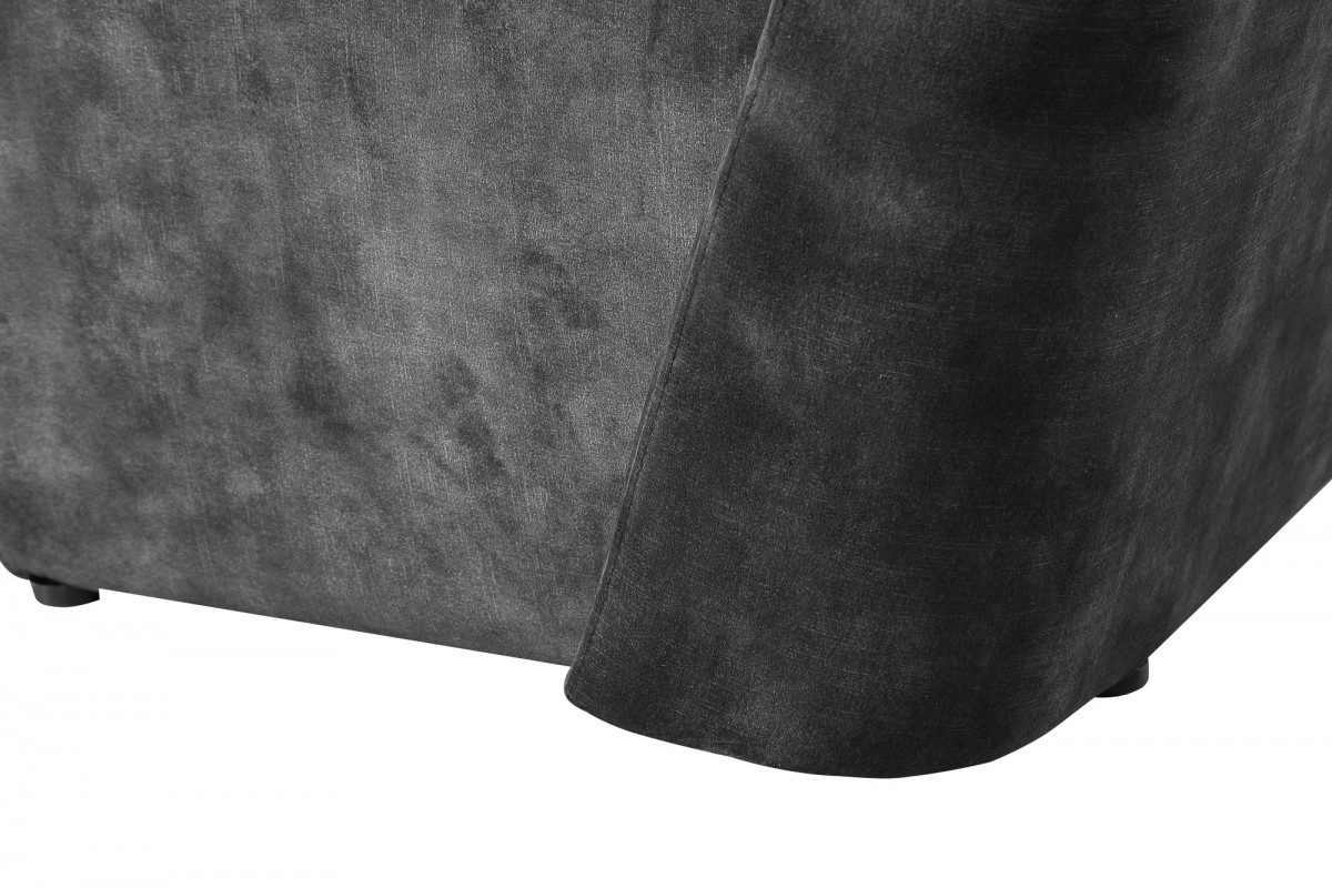 "28"" Dark Grey Velvet Solid Color Side Chair"