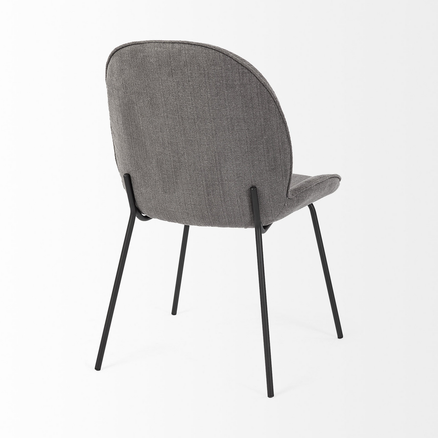"Set Of Two Gray And Black Upholstered Fabric Side Chairs"