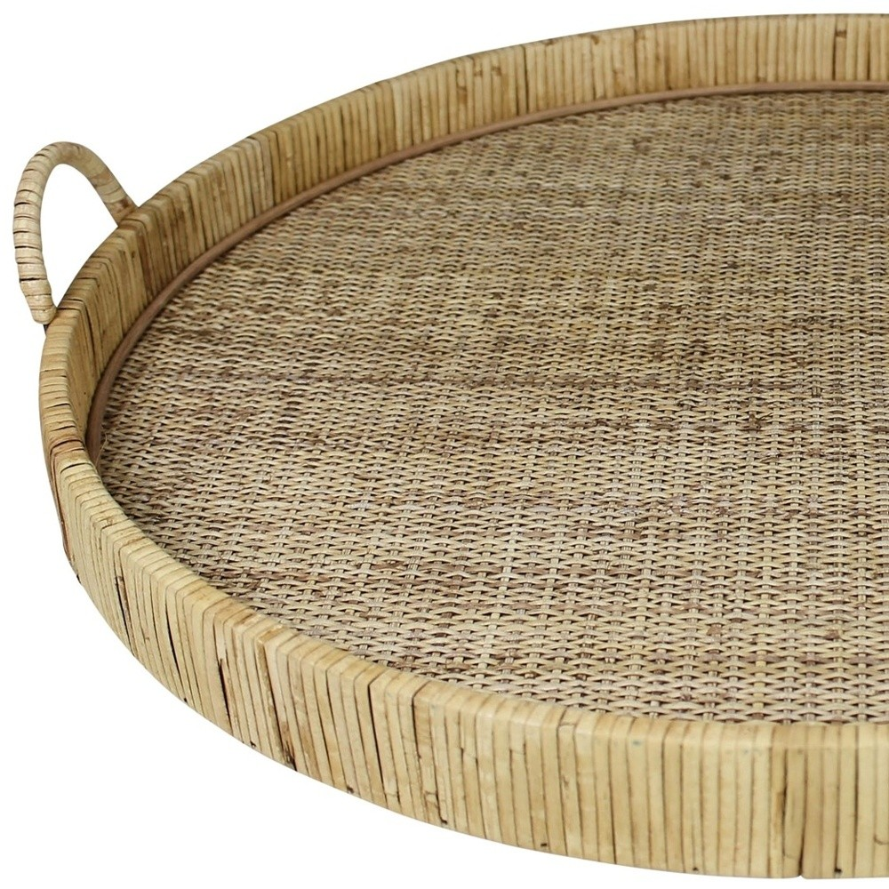 "Jumbo Bamboo Round Tray"