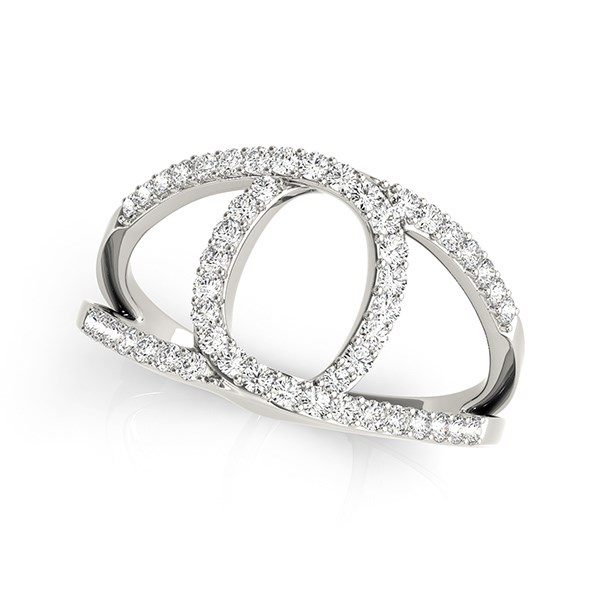 14k White Gold Diamond Loop Style Dual Band Ring (1/2 cttw)