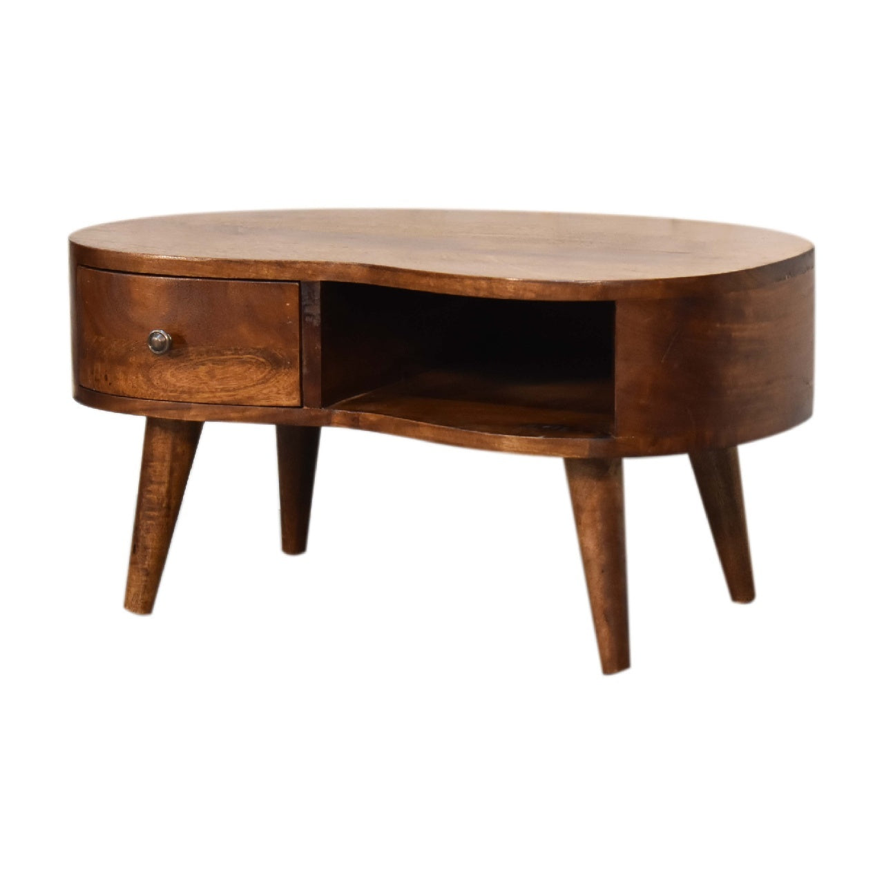 Artisan Furniture Solid Wood Mini Chestnut Wave Coffee Table