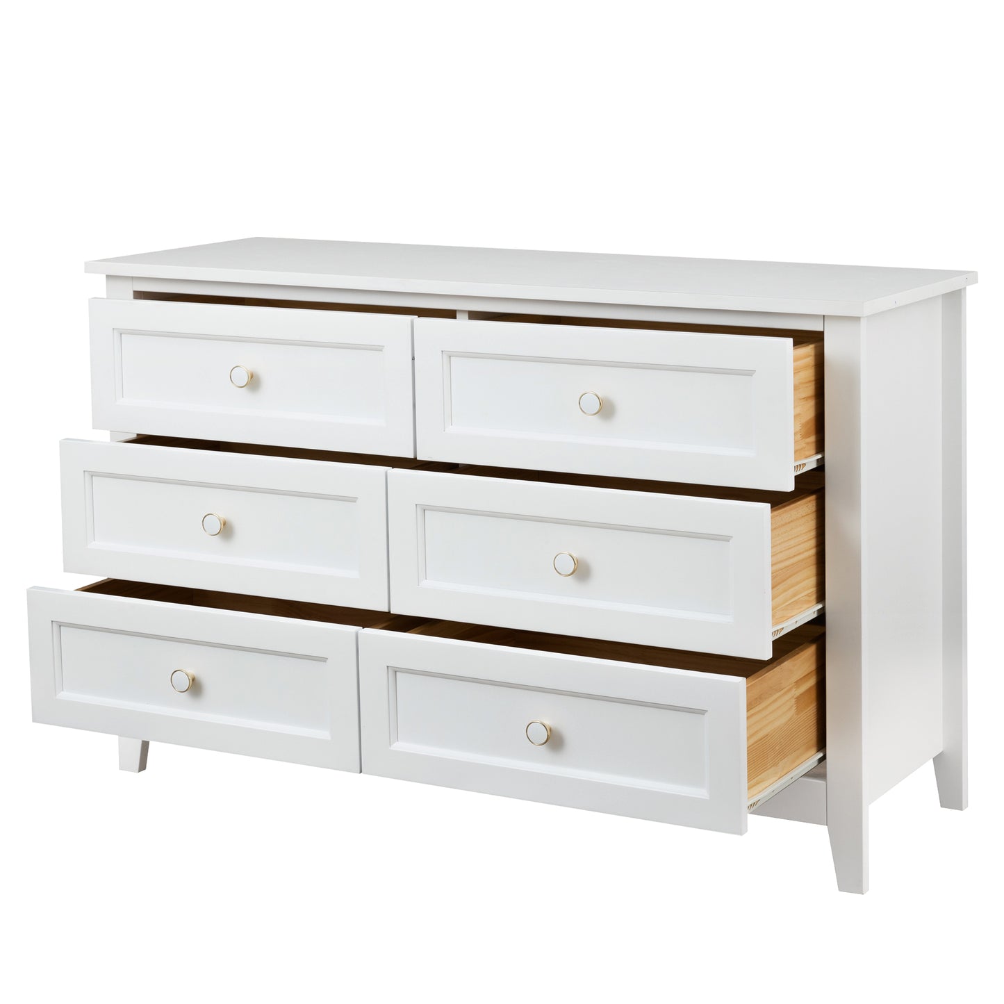 Solid Wood spray-painted drawer dresser bar,buffet tableware cabinet lockers buffet server console table lockers, retro round handle, applicable to the dining room, living room,kitchen corridor,white