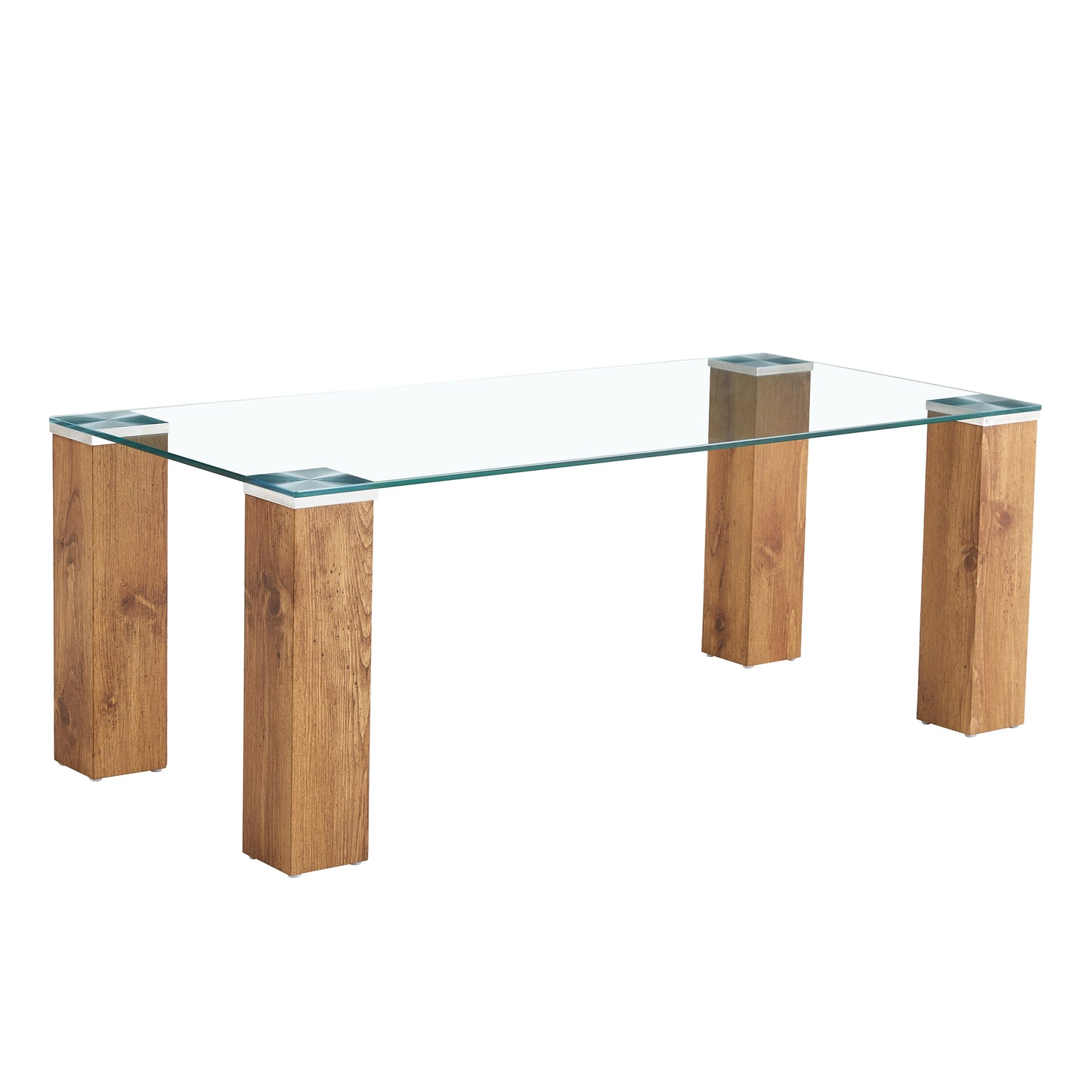 Glass-Top Coffee Table,tea table, with MDF Legs - Stylish Blend of Elegance and Durability 44.9"*21.7"*16.9"