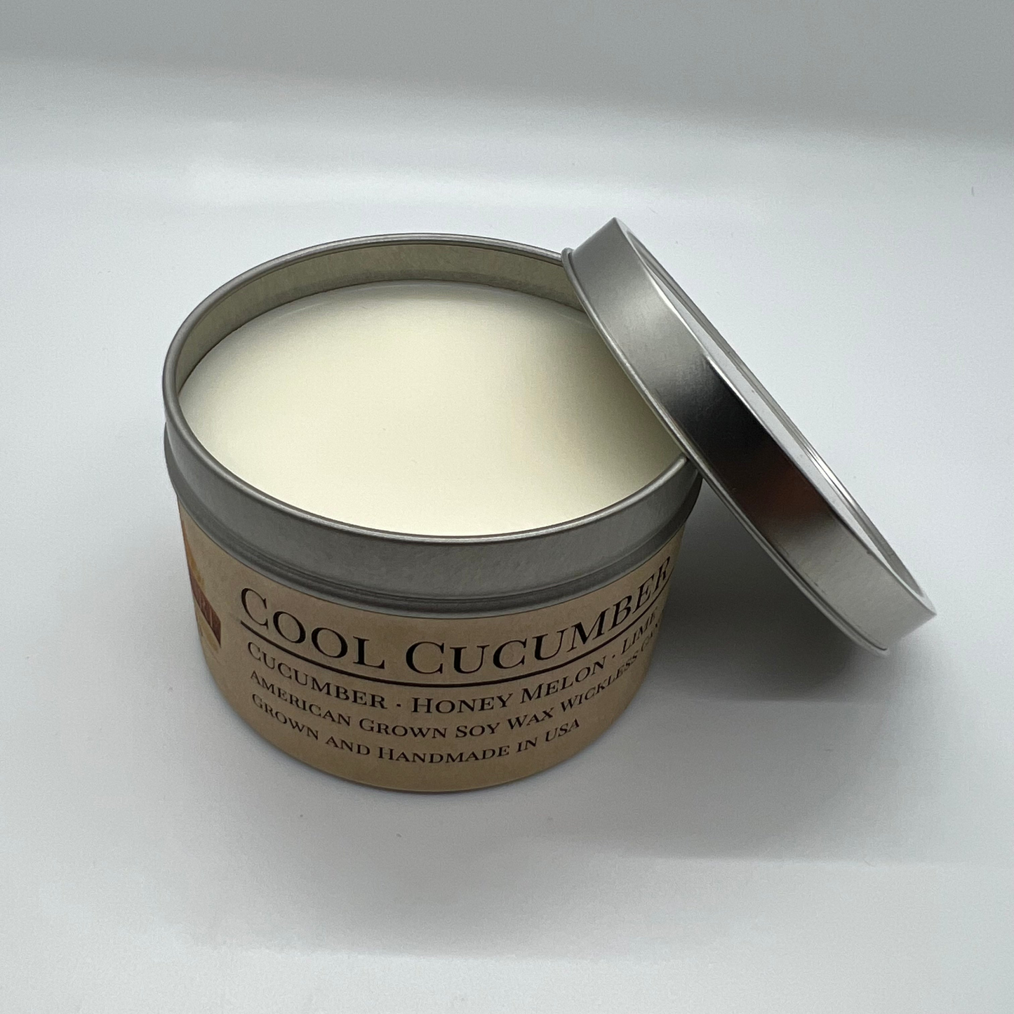 Cool Cucumber Soy Wax Wickless Candle Melt | 8 oz Travel Tin