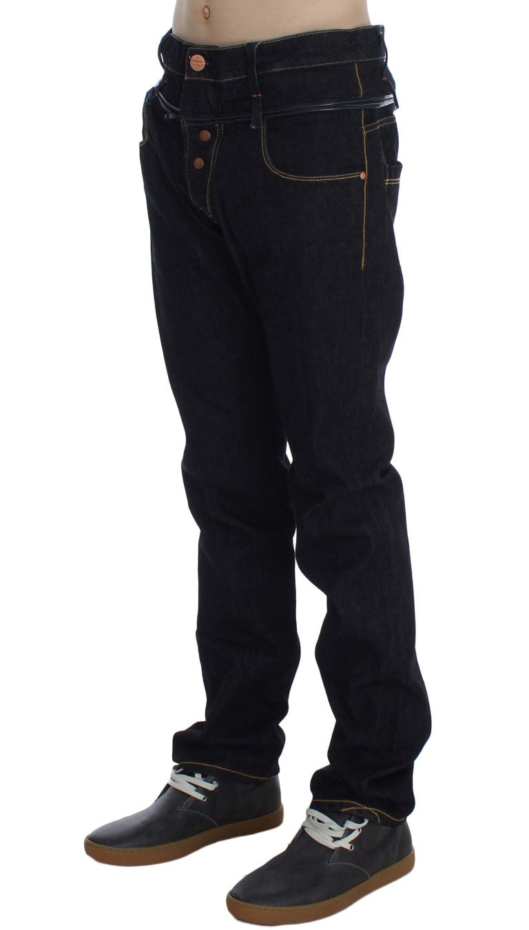 Acht Blue Cotton Regular Straight Fit Jeans