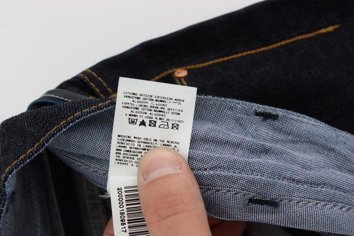 Acht Blue Cotton Regular Straight Fit Jeans