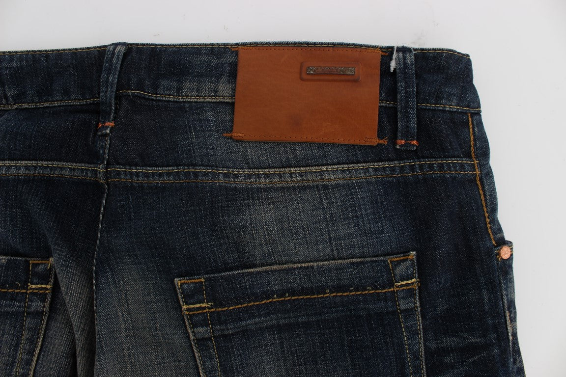 Acht Blue Wash Straight Fit Low Waist Jeans