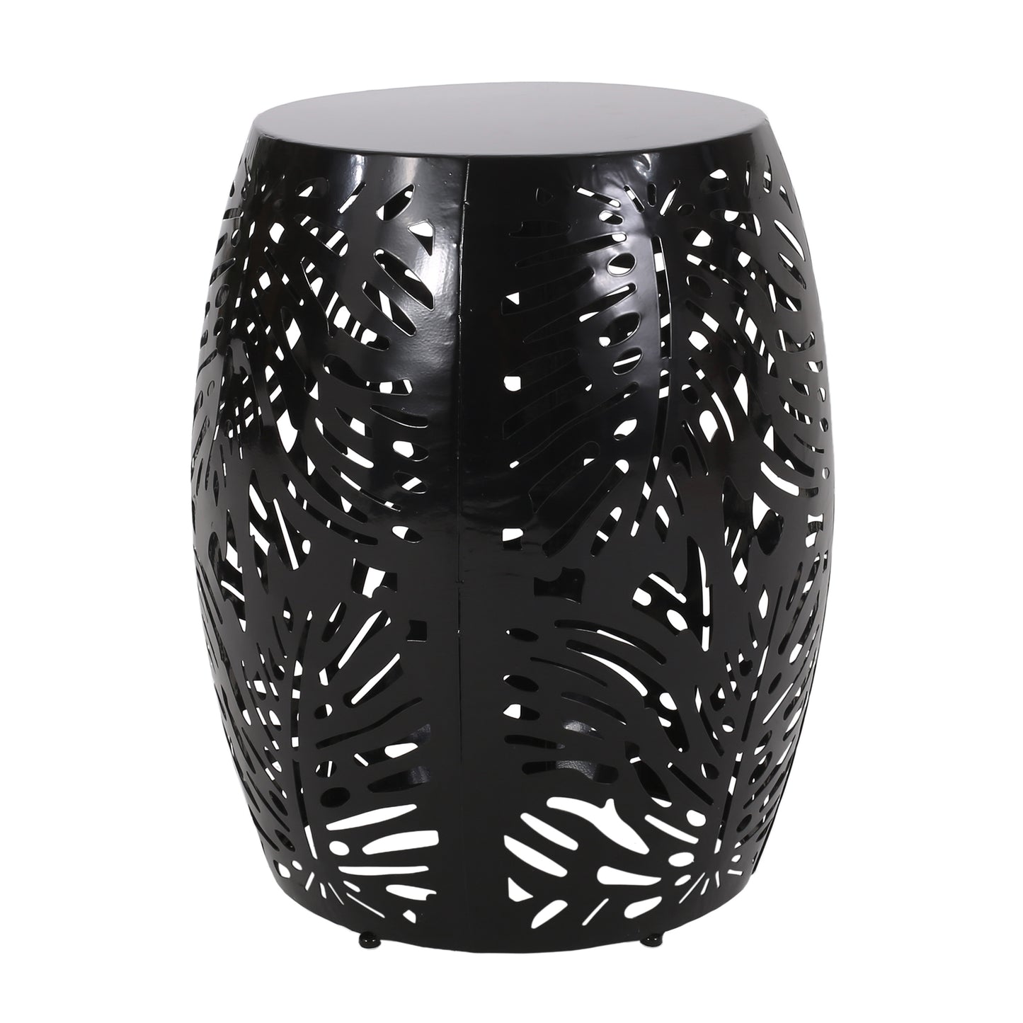 Modern Metal End Table - Large Decorative Accent Table Black Iron 16.50' x 16.50' x 20.50'