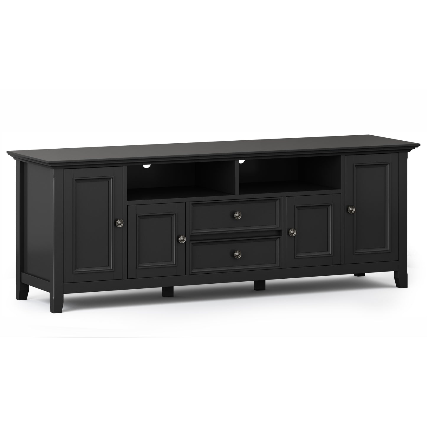 Amherst 72 inch Solid Wood TV Media Stand in Black