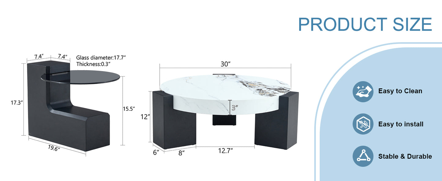 The detachable double-decker coffee table, the stylish design is more precious, and the detachable design can make the use of space more flexible and suitable for various scenes.