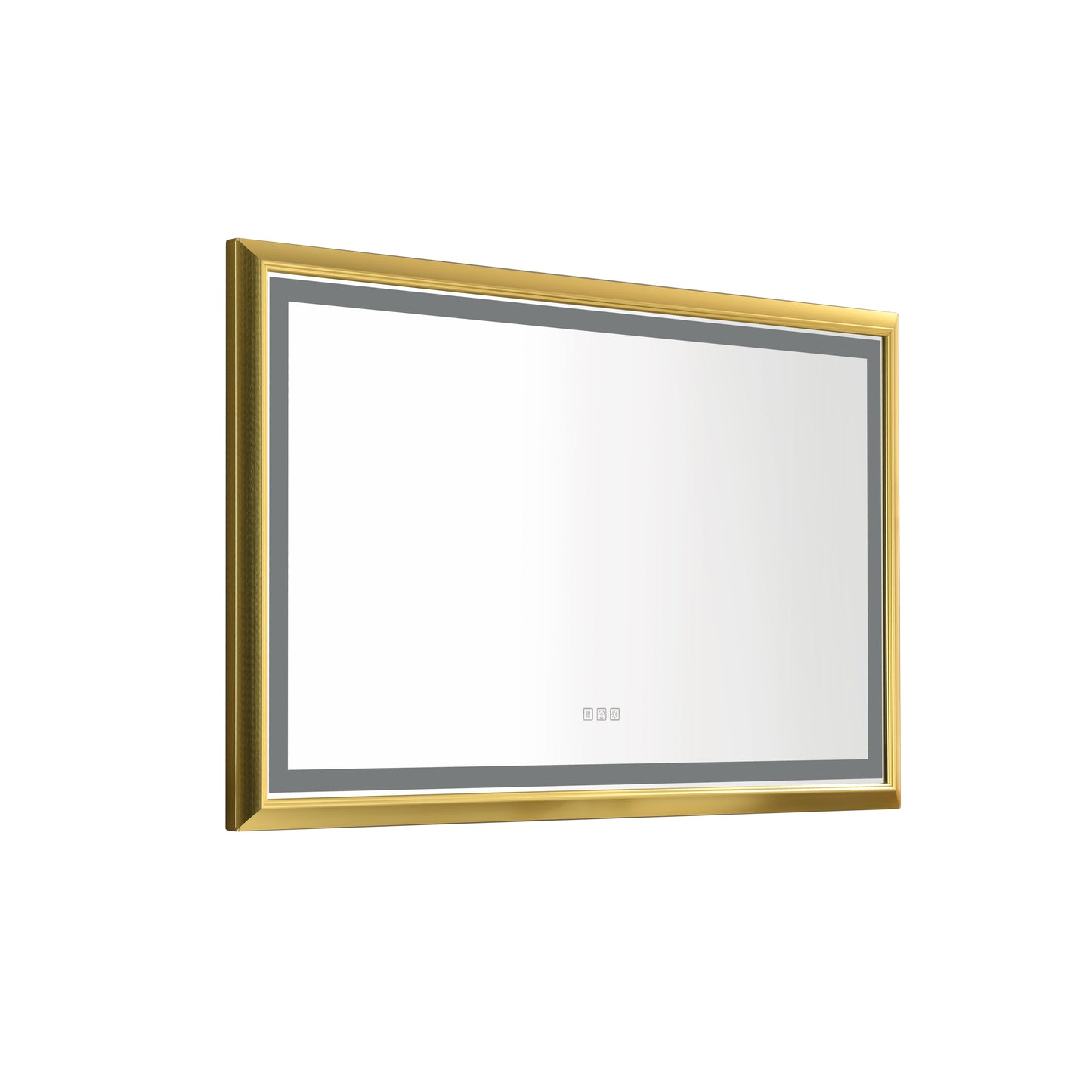 48 in. W x 30 in. H Oversized Rectangular Gold Framed LED Mirror Anti-Fog Dimmable Wall Mount Bathroom Vanity Mirror   Wall Mirror Kit For Gym And Dance Studio