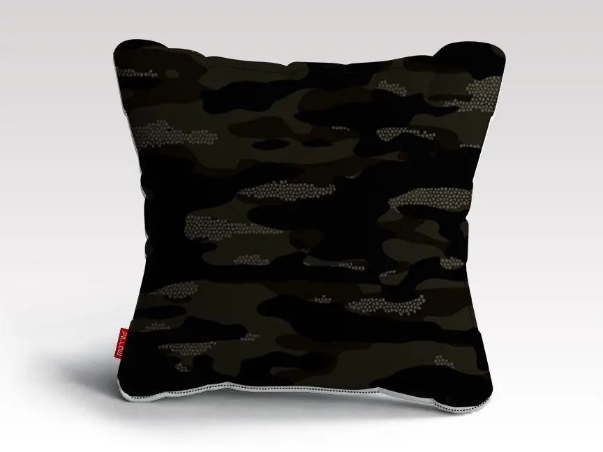 Dark Camouflage Pattern Mosaic Style Plakat Cushion/Pillow