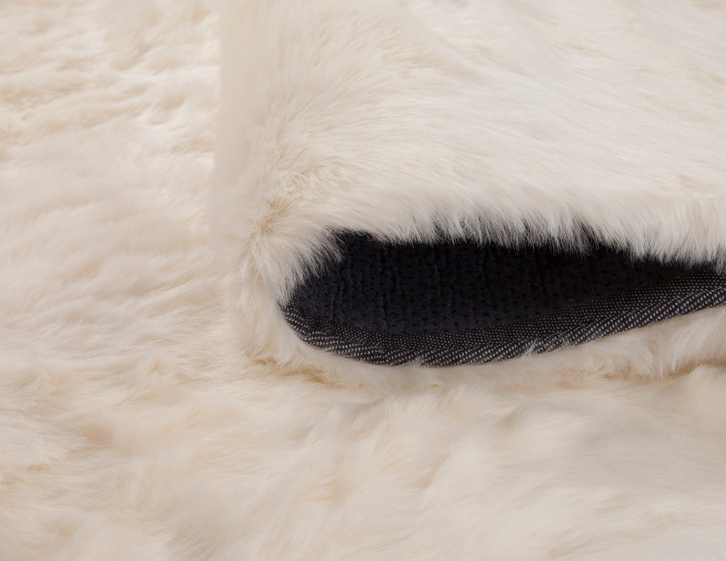 Ivory Faux Fur Area Rug 8x10