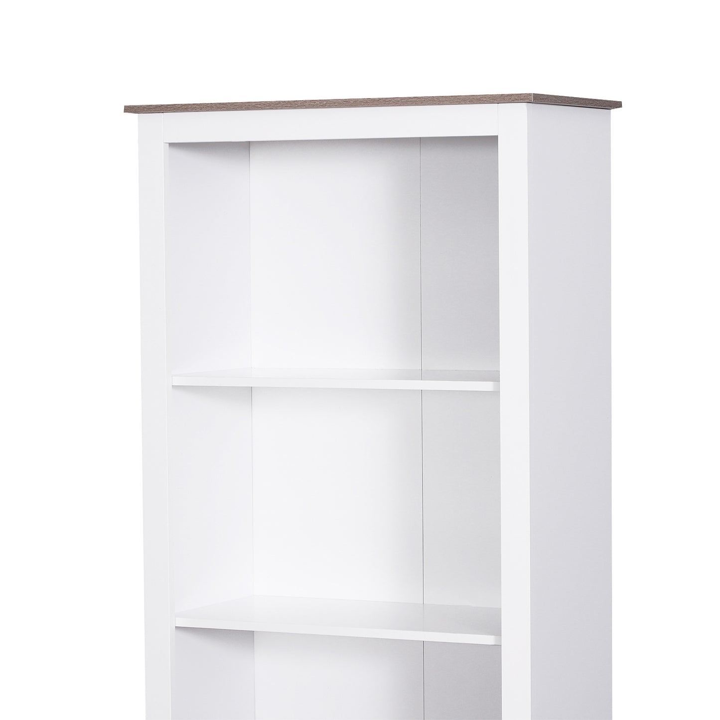 69'' Freestanding Storage Cabinet, Bathroom Linen Tower, Kitchen Cupboard, Buffet Cabinet, Bookcase with Double Door 3-Tier Shelf for Home Office, White