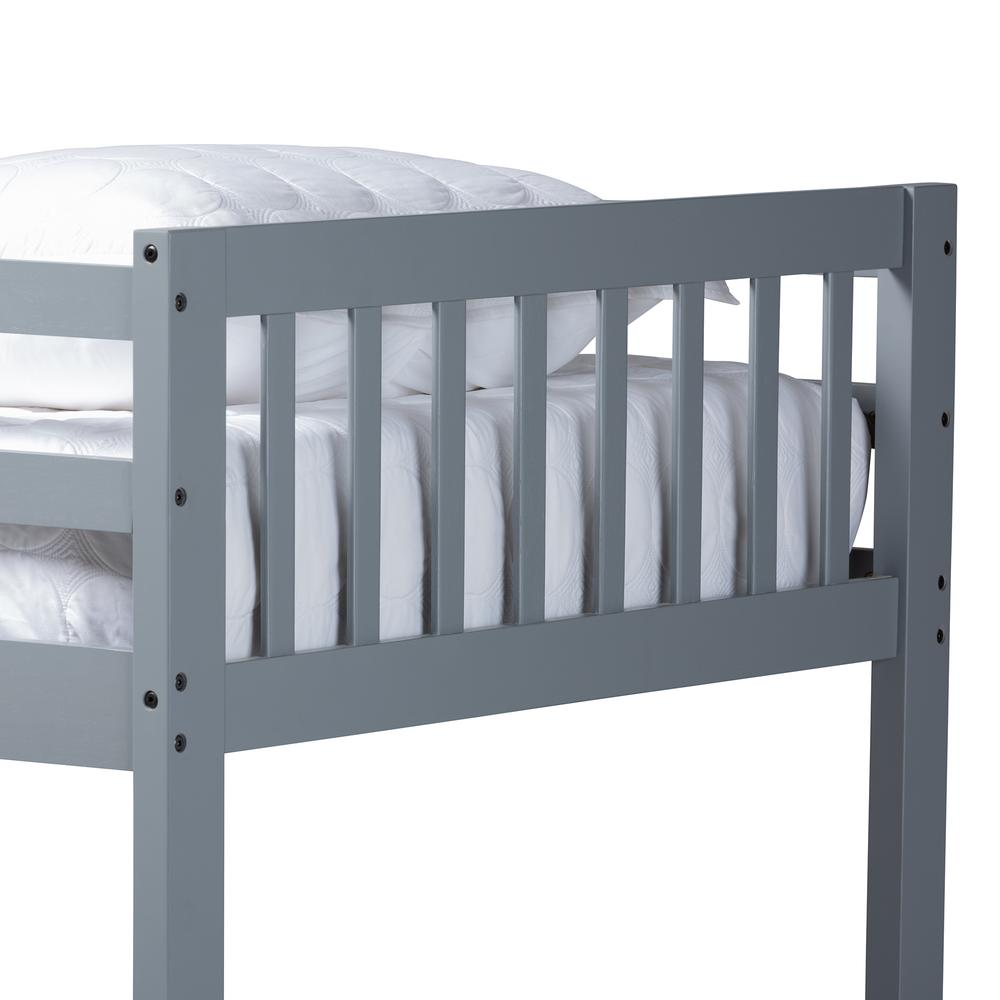 Baxton Studio Jude Modern and Contemporary Grey Finished Wood Twin Size Bunk Bed
