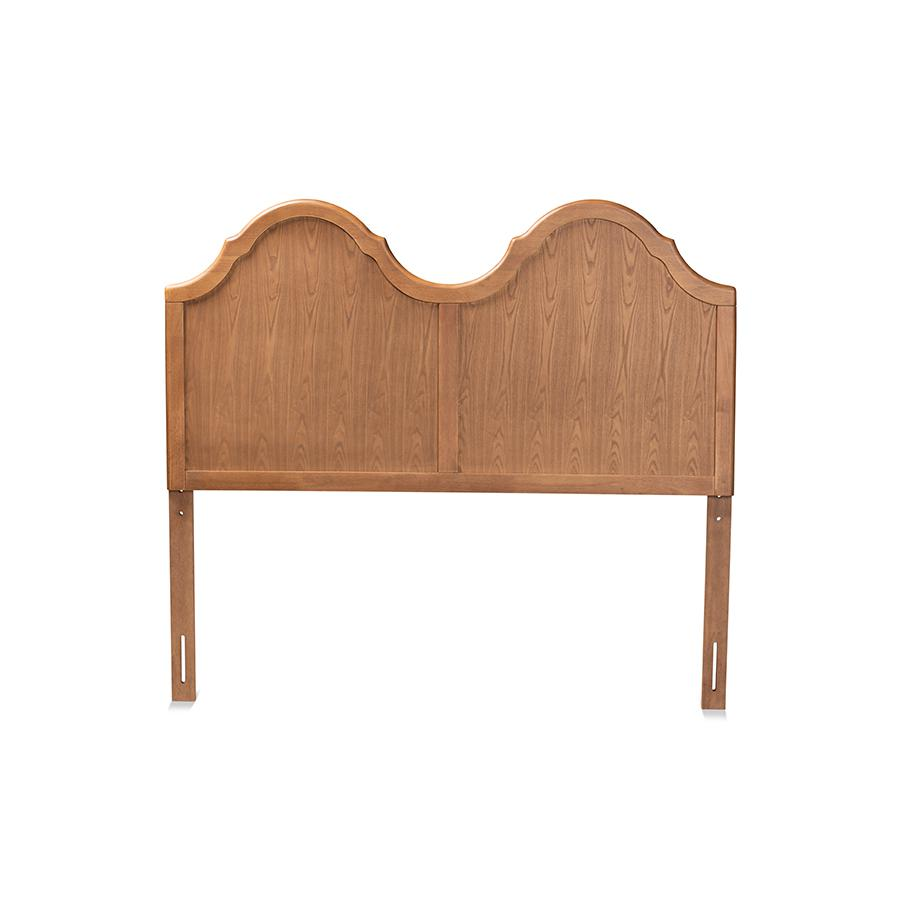 Tobin Vintage Classic and Traditional Ash Walnut Finished Wood Queen Size Arched Headboard