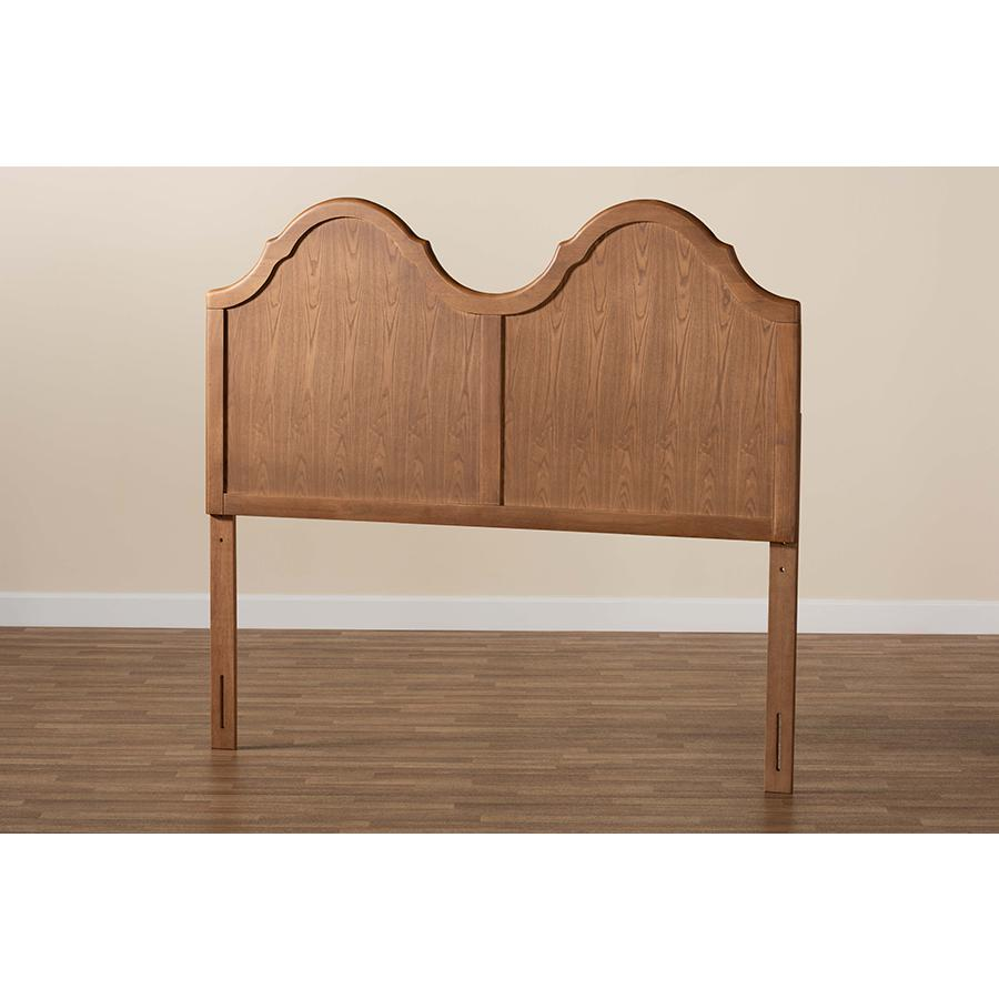 Tobin Vintage Classic and Traditional Ash Walnut Finished Wood Queen Size Arched Headboard