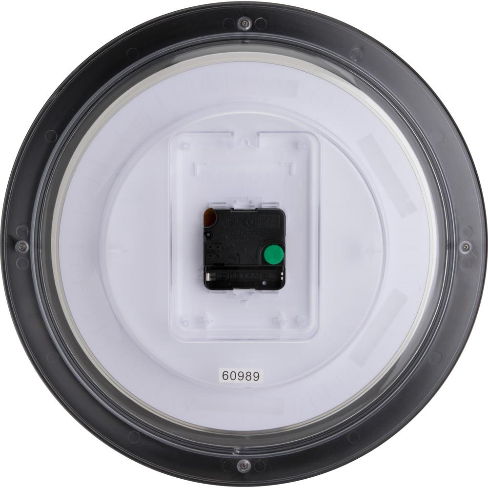 Lorell 13-1/4" Round Quartz Wall Clock - Analog - Quartz - White Main Dial - Black/Plastic Case