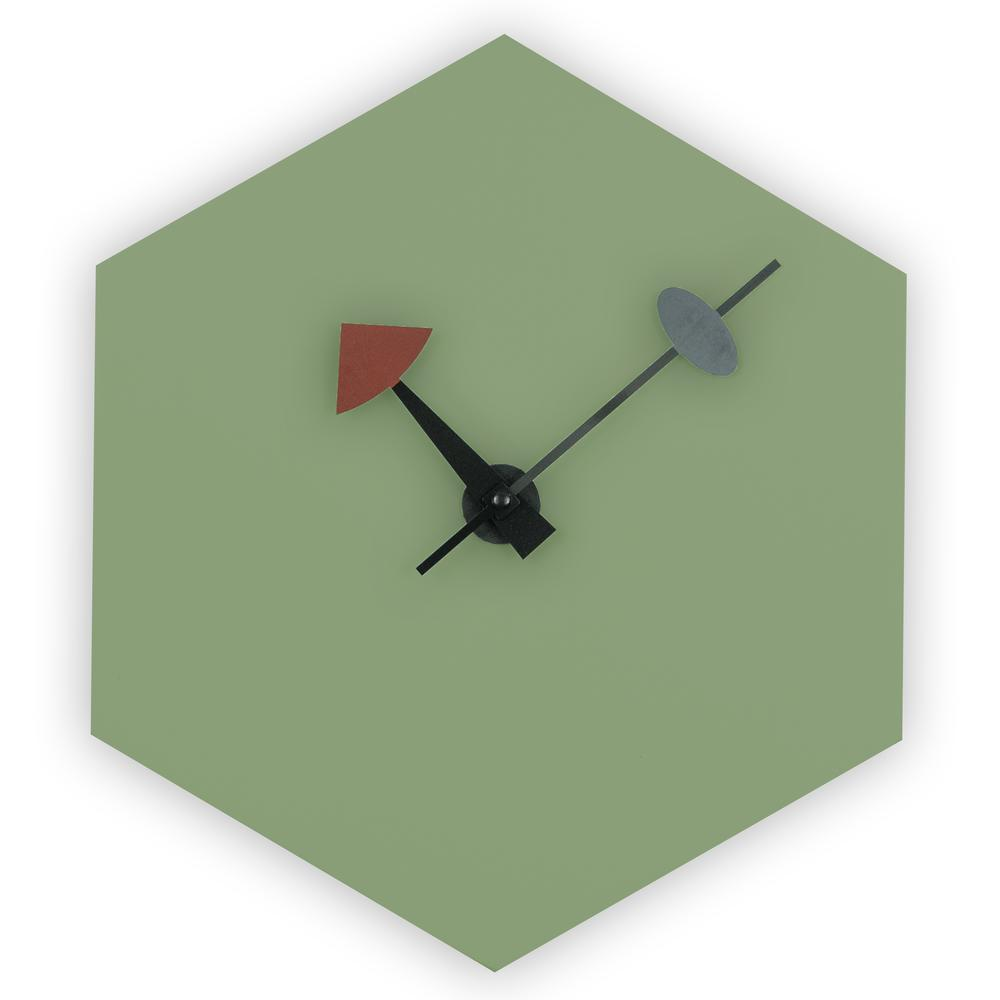 LeisureMod Manchester Modern Design Hexagon Shaped Silent Non-Ticking Wall Clock MCLD13MT