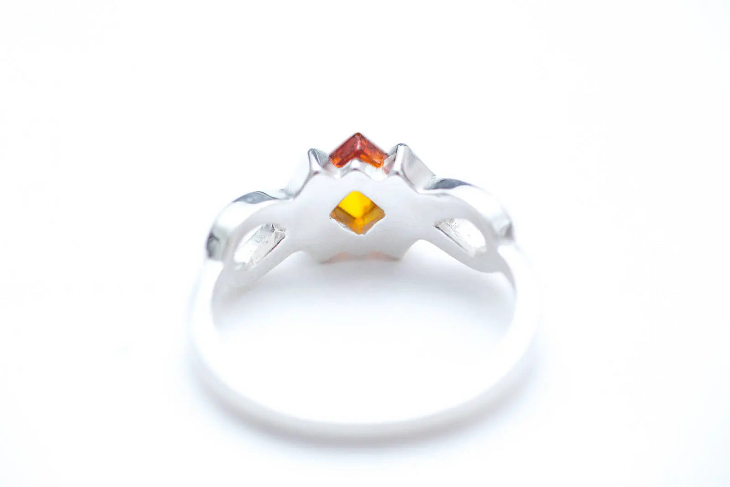 Amber Diamond Infinity Ring